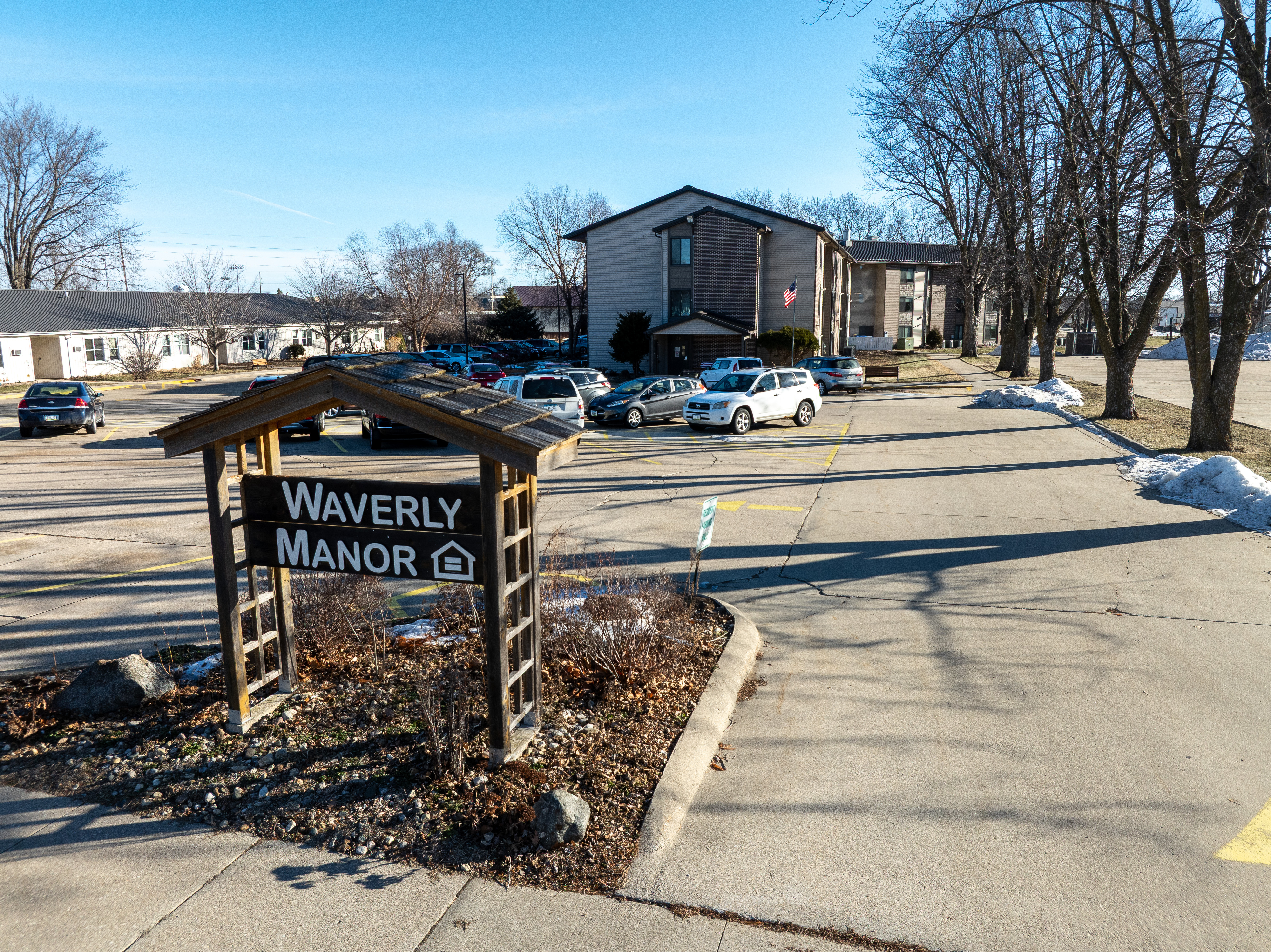 Waverly Homes senior housing community single-story buildings at 210 15th St NW Waverly Iowa